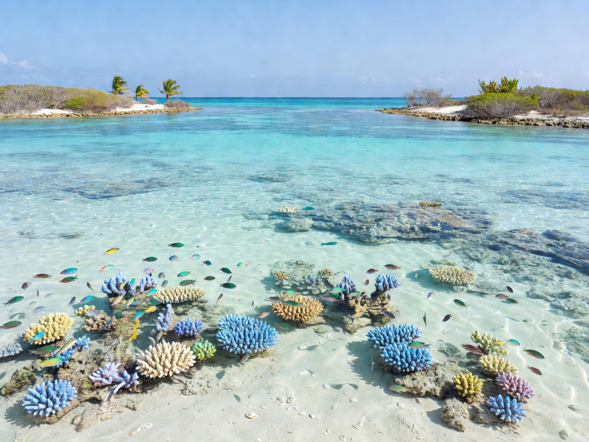 Remote pristine Pacific coral lagoon in Kiritimati Christmas Island Kiribati